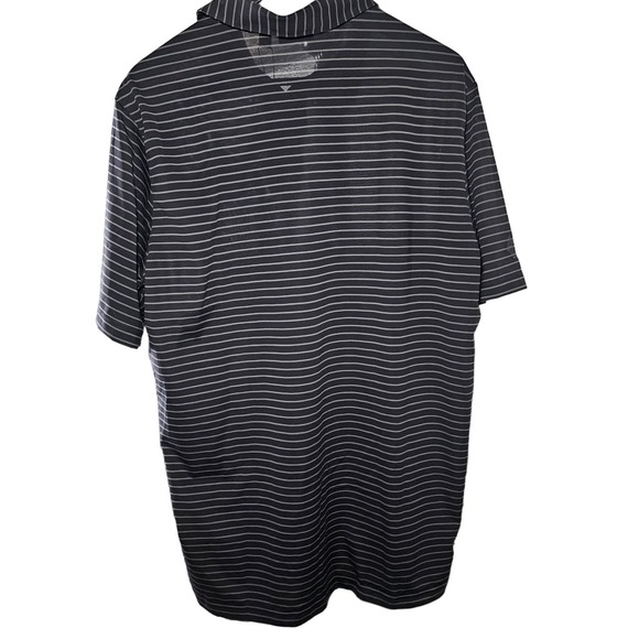 Ashworth Mens EZ-Tec2 Black & Gray Stripe Golf Polo Triple Play Logo, Size L - Picture 2 of 7